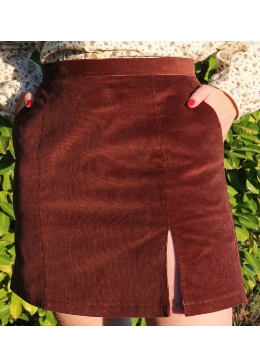 Made in Canada - Hannah isolde brown cordury skirt